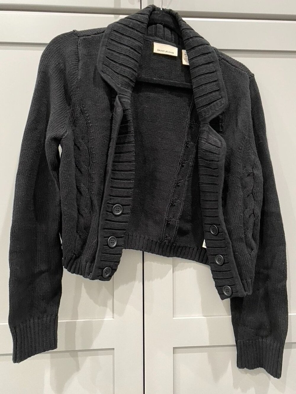 DKNY cable knit sweater Large Black